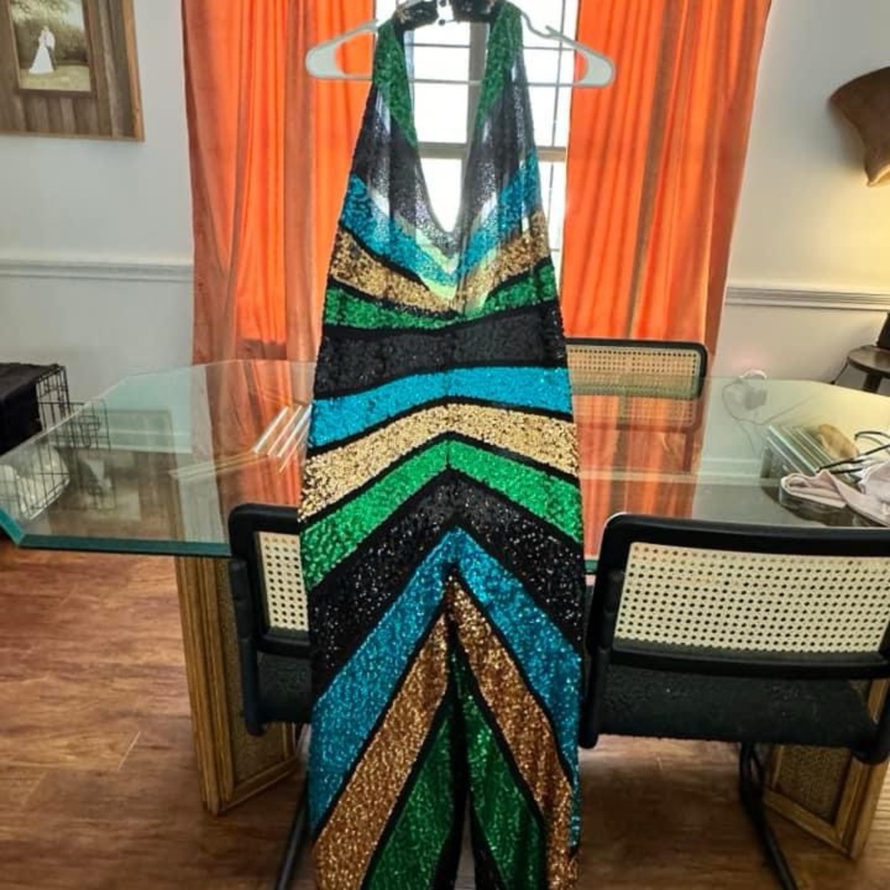 Nasty Gal sequin halter jumpsuit